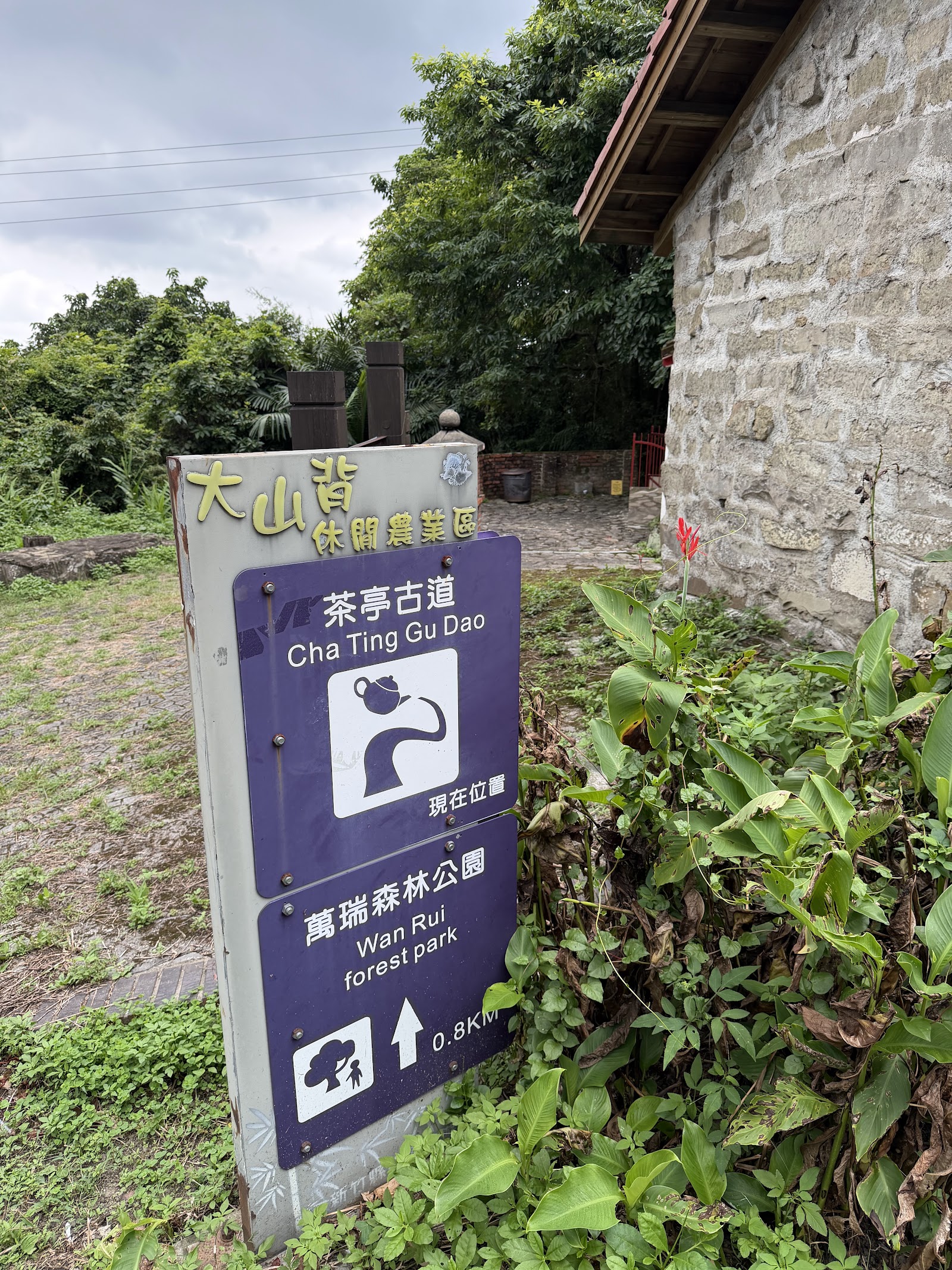 茶亭古道與大山背樂善堂導覽牌