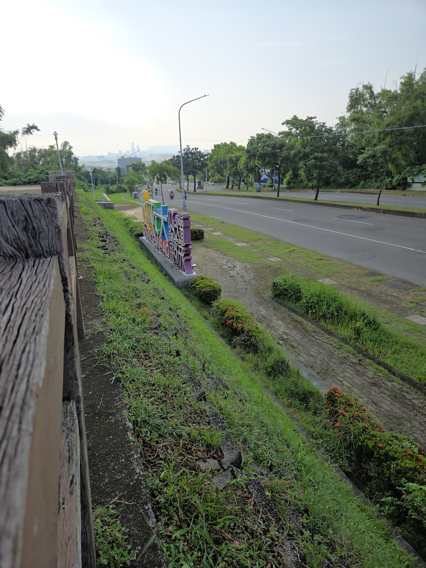 從大坪頂公園制高點俯瞰道路與市區天際線