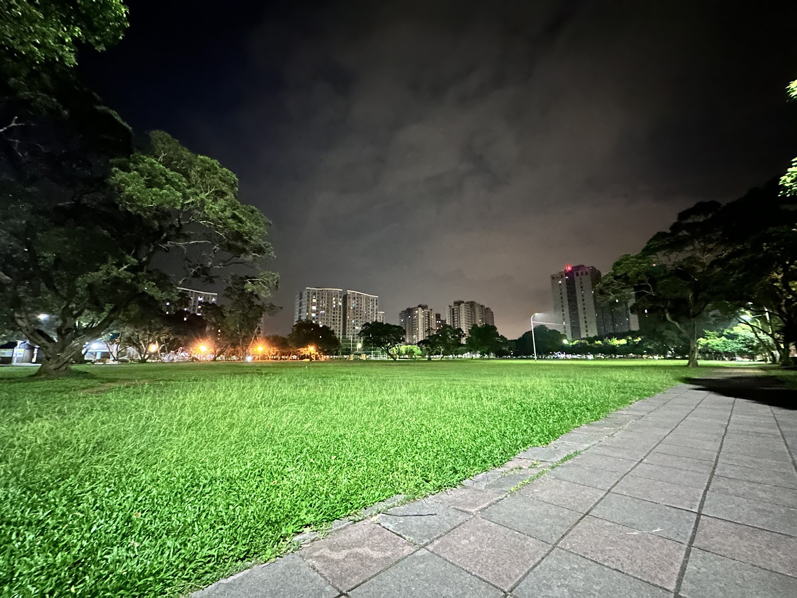 林口社區運動公園夜晚大草坪