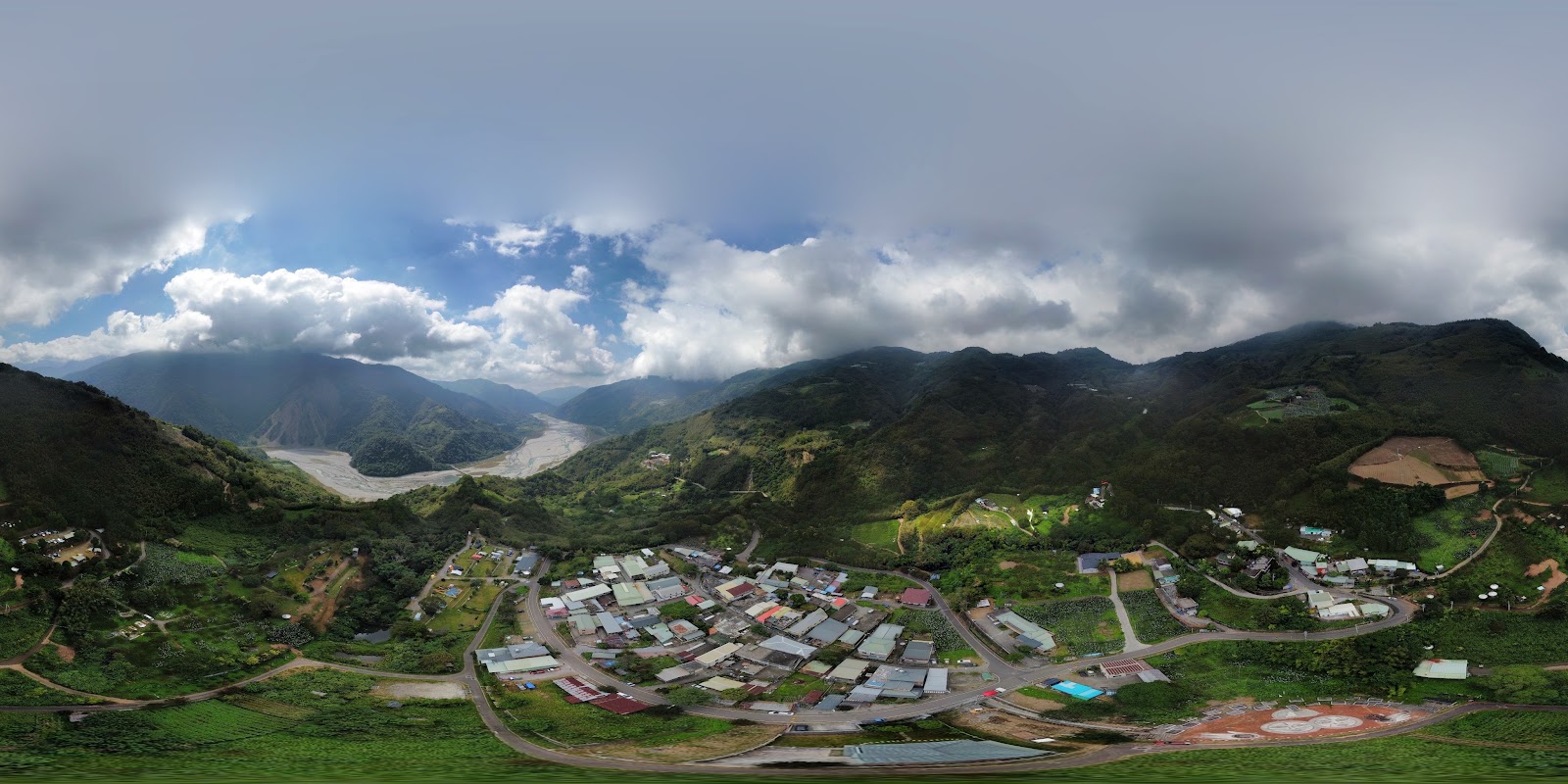 天狗部落空拍環景大安溪河谷