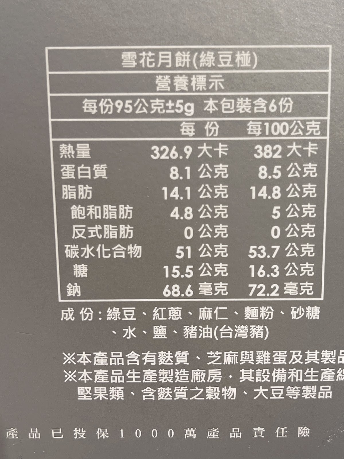 老雪花齋雪花月餅展示櫃,價格標示