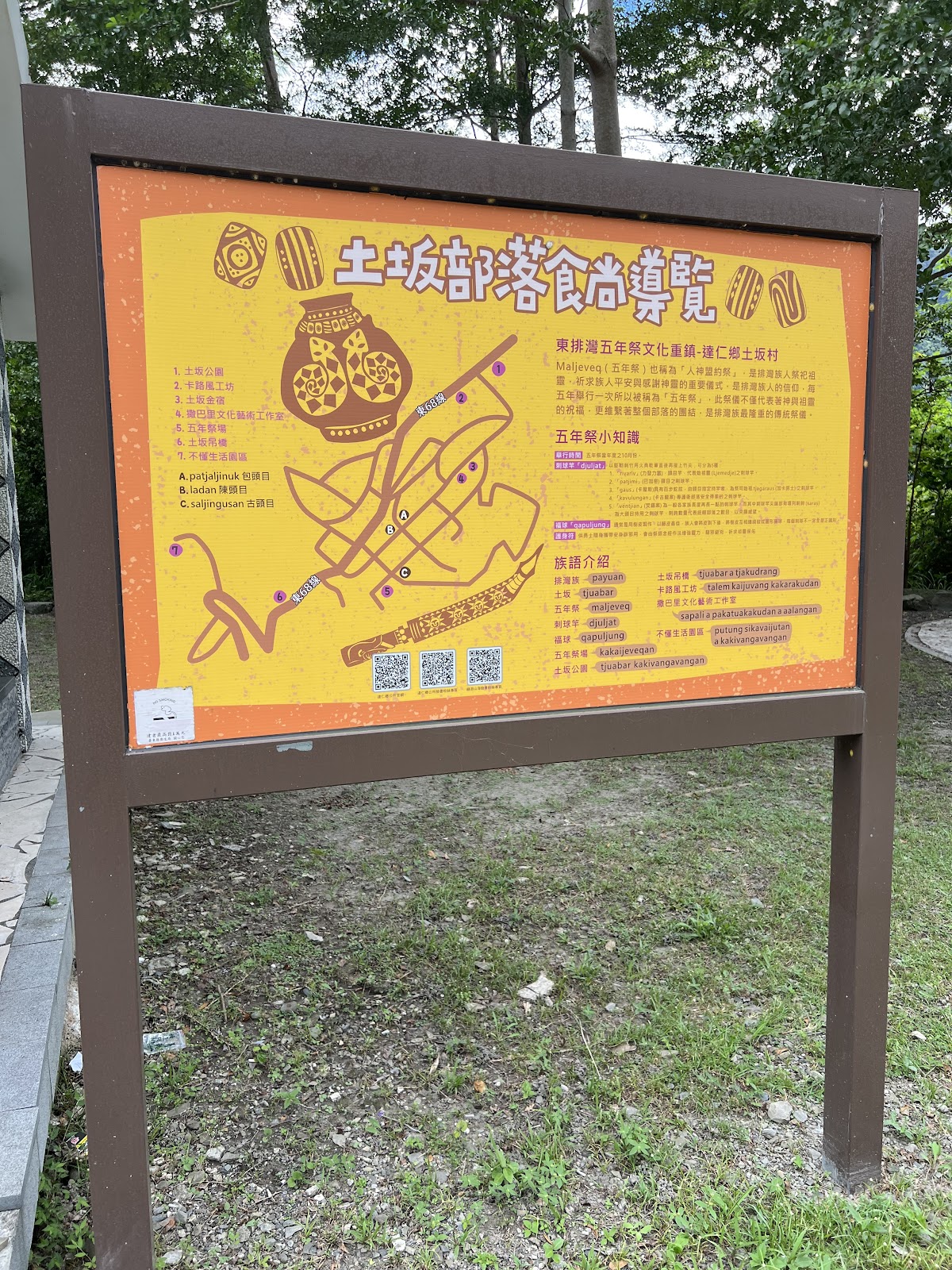 土坂公園部落食尚導覽解說牌