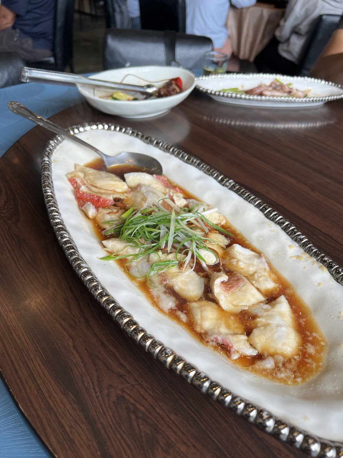 清蒸石斑魚片料理特寫