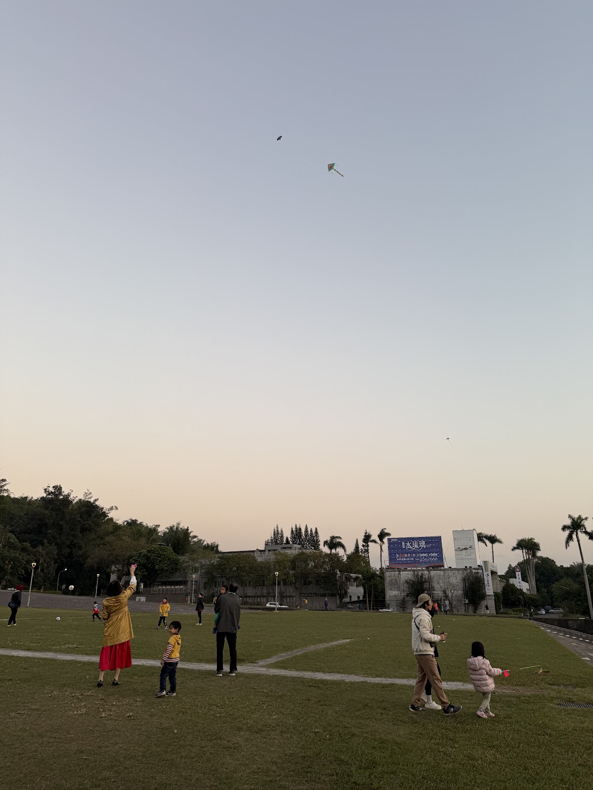 九二一重建感恩紀念公園傍晚放風箏