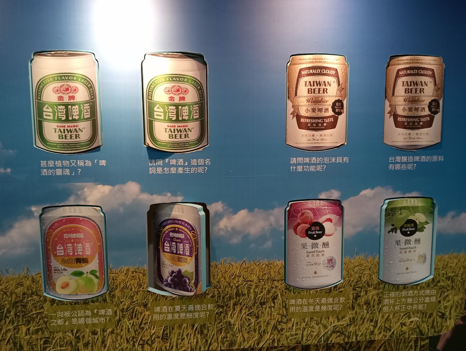 館內啤酒文化知識牆，寓教於樂介紹啤酒小知識－台灣菸酒股份有限公司 竹南啤酒廠